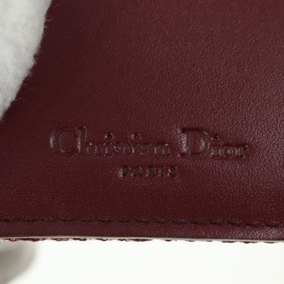 Christian Dior Trotter Canvas Trifold Wallet Pink Silver Pink Auth am11614V