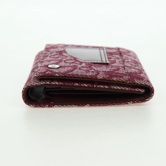 Christian Dior Trotter Canvas Trifold Wallet Pink Silver Pink Auth am11614V