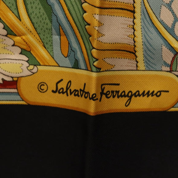 Salvatore Ferragamo Sjaal Zijde Marineblauw Auth am11615A