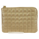 CELINE C Charm Coin Purse Leather Gold Auth am11616V-2