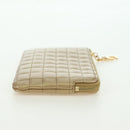 CELINE C Charm Coin Purse Leather Gold Auth am11616V-5