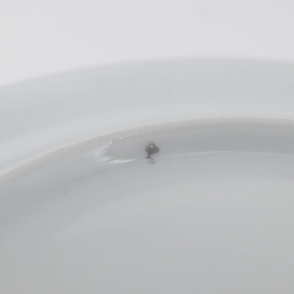 HERMES Shane Dunkle Plate Pottery White Gray Auth am11619