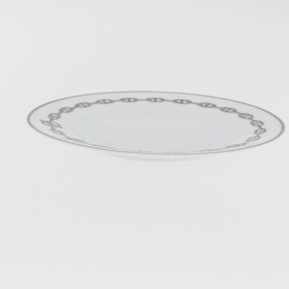 HERMES Shane Dunkle Plate Pottery White Gray Auth am11619