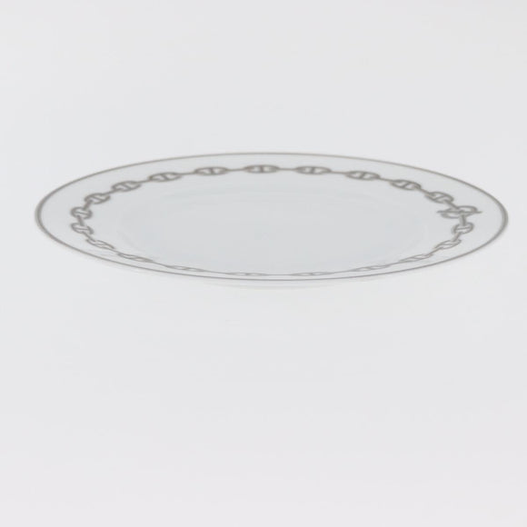 HERMES Shane Dunkle Plate Pottery White Gray Auth am11619
