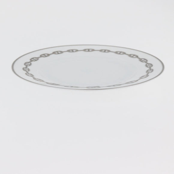 HERMES Shane Dunkle Plate Pottery White Gray Auth am11619