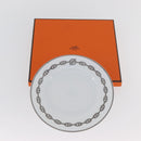 HERMES Shane Dunkle Plate Pottery White Gray Auth am11619-15