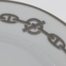 HERMES Shane Dunkle Plate Pottery White Gray Auth am11619-5