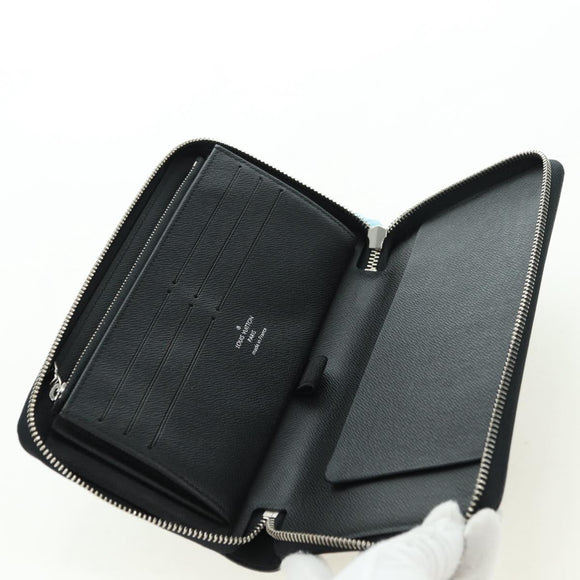 LOUIS VUITTON Epi Zippy Organizer Long Wallet Black M63852 LV Auth am11620V