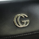 GUCCI GG Trifold Wallet Leather Black Champagne Gold 035 2888 2240 Auth am11621V-17