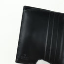 GUCCI GG Trifold Wallet Leather Black Champagne Gold 035 2888 2240 Auth am11621V-21