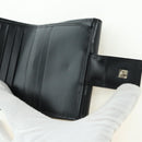 GUCCI GG Trifold Wallet Leather Black Champagne Gold 035 2888 2240 Auth am11621V-22