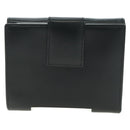 GUCCI GG Trifold Wallet Leather Black Champagne Gold 035 2888 2240 Auth am11621V-2