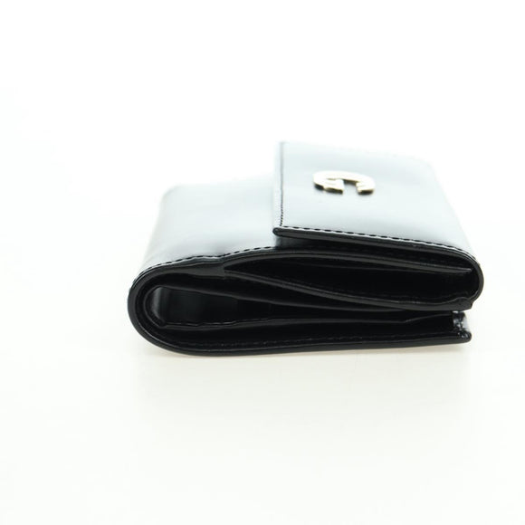 GUCCI GG Trifold Wallet Leather Black Champagne Gold 035 2888 2240 Auth am11621V