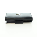 GUCCI GG Trifold Wallet Leather Black Champagne Gold 035 2888 2240 Auth am11621V-5