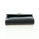 GUCCI GG Trifold Wallet Leather Black Champagne Gold 035 2888 2240 Auth am11621V-6
