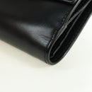 GUCCI GG Trifold Wallet Leather Black Champagne Gold 035 2888 2240 Auth am11621V-14