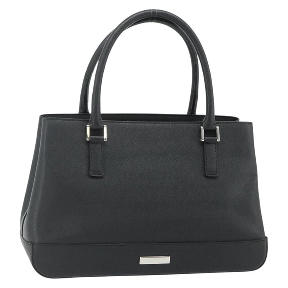 BURBERRY Hand Bag PVC Black Silver Auth am11623A