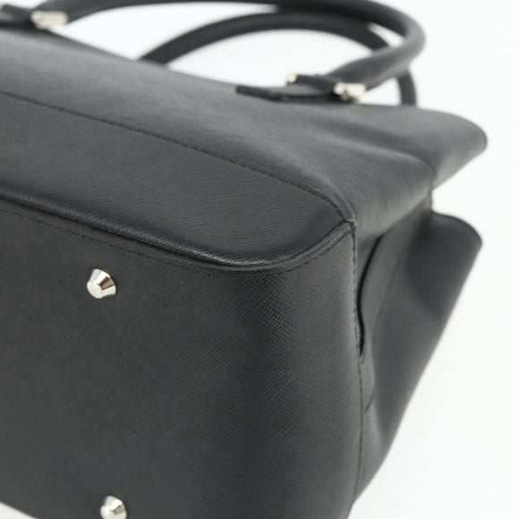 BURBERRY Hand Bag PVC Black Silver Auth am11623A