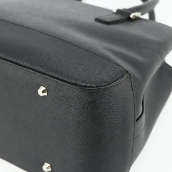 BURBERRY Hand Bag PVC Black Silver Auth am11623A