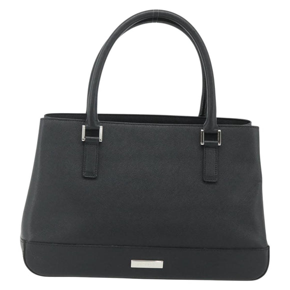 BURBERRY Hand Bag PVC Black Silver Auth am11623A