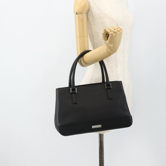 BURBERRY Hand Bag PVC Black Silver Auth am11623A