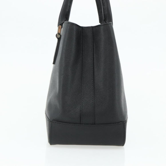 BURBERRY Hand Bag PVC Black Silver Auth am11623A