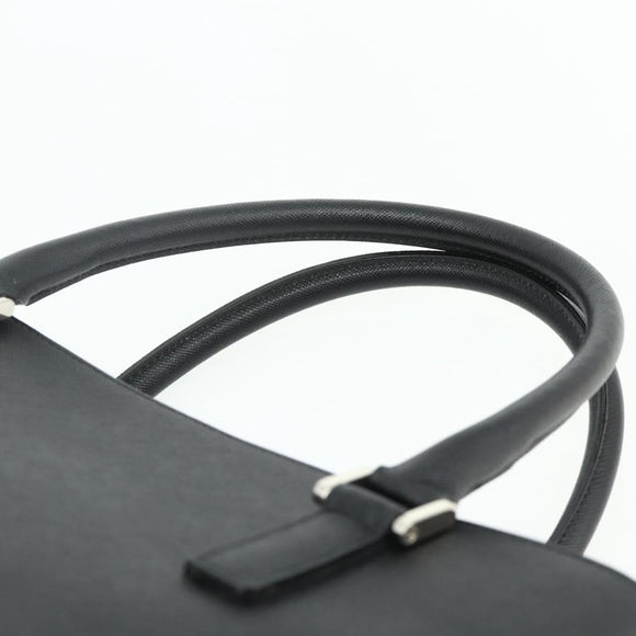 BURBERRY Hand Bag PVC Black Silver Auth am11623A