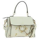 Chloe Fay Hand Bag Leather 2way White Gold Auth am11624V-1