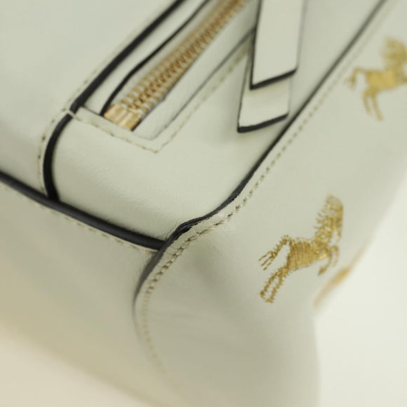Chloe Fay Hand Bag Leather 2way White Gold Auth am11624V