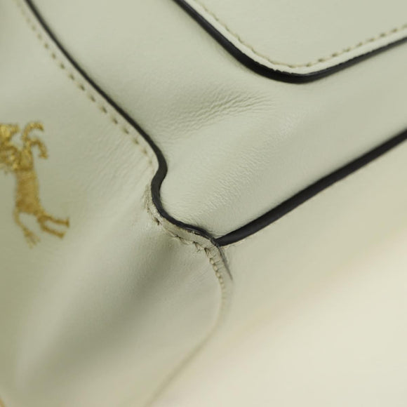 Chloe Fay Hand Bag Leather 2way White Gold Auth am11624V