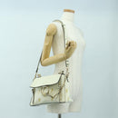 Chloe Fay Hand Bag Leather 2way White Gold Auth am11624V-27