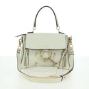 Chloe Fay Hand Bag Leather 2way White Gold Auth am11624V-12