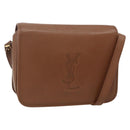 SAINT LAURENT Shoulder Bag Leather Brown Gold Auth am11629A-1