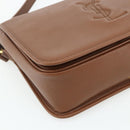 SAINT LAURENT Shoulder Bag Leather Brown Gold Auth am11629A-11