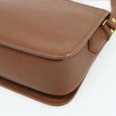 SAINT LAURENT Shoulder Bag Leather Brown Gold Auth am11629A-12