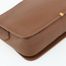 SAINT LAURENT Shoulder Bag Leather Brown Gold Auth am11629A-13