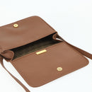 SAINT LAURENT Shoulder Bag Leather Brown Gold Auth am11629A-14