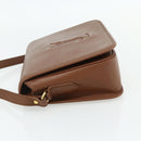 SAINT LAURENT Shoulder Bag Leather Brown Gold Auth am11629A-4