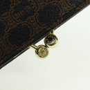 CELINE Macadam Canvas Wallet PVC Leather Black Gold Auth am11630V-12