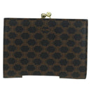 CELINE Macadam Canvas Wallet PVC Leather Black Gold Auth am11630V-2