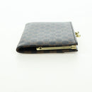 CELINE Macadam Canvas Wallet PVC Leather Black Gold Auth am11630V-5