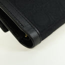 Salvatore Ferragamo Gancini Trifold Wallet Canvas Leather Black Gold am11632V-15