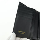 Salvatore Ferragamo Gancini Trifold Wallet Canvas Leather Black Gold am11632V-17