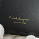 Salvatore Ferragamo Gancini Trifold Wallet Canvas Leather Black Gold am11632V-20