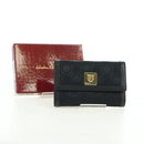 Salvatore Ferragamo Gancini Trifold Wallet Canvas Leather Black Gold am11632V-12