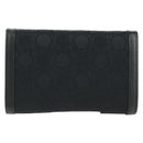 Salvatore Ferragamo Gancini Trifold Wallet Canvas Leather Black Gold am11632V-2