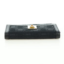Salvatore Ferragamo Gancini Trifold Wallet Canvas Leather Black Gold am11632V-5