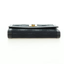Salvatore Ferragamo Gancini Trifold Wallet Canvas Leather Black Gold am11632V-6