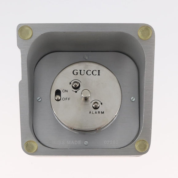 GUCCI Tischuhr Metall Silber Original am11633