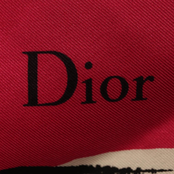 Christian Dior Mini Scarf Silk White Auth am11635A